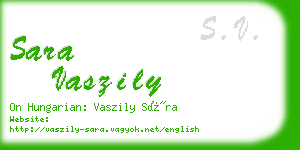 sara vaszily business card